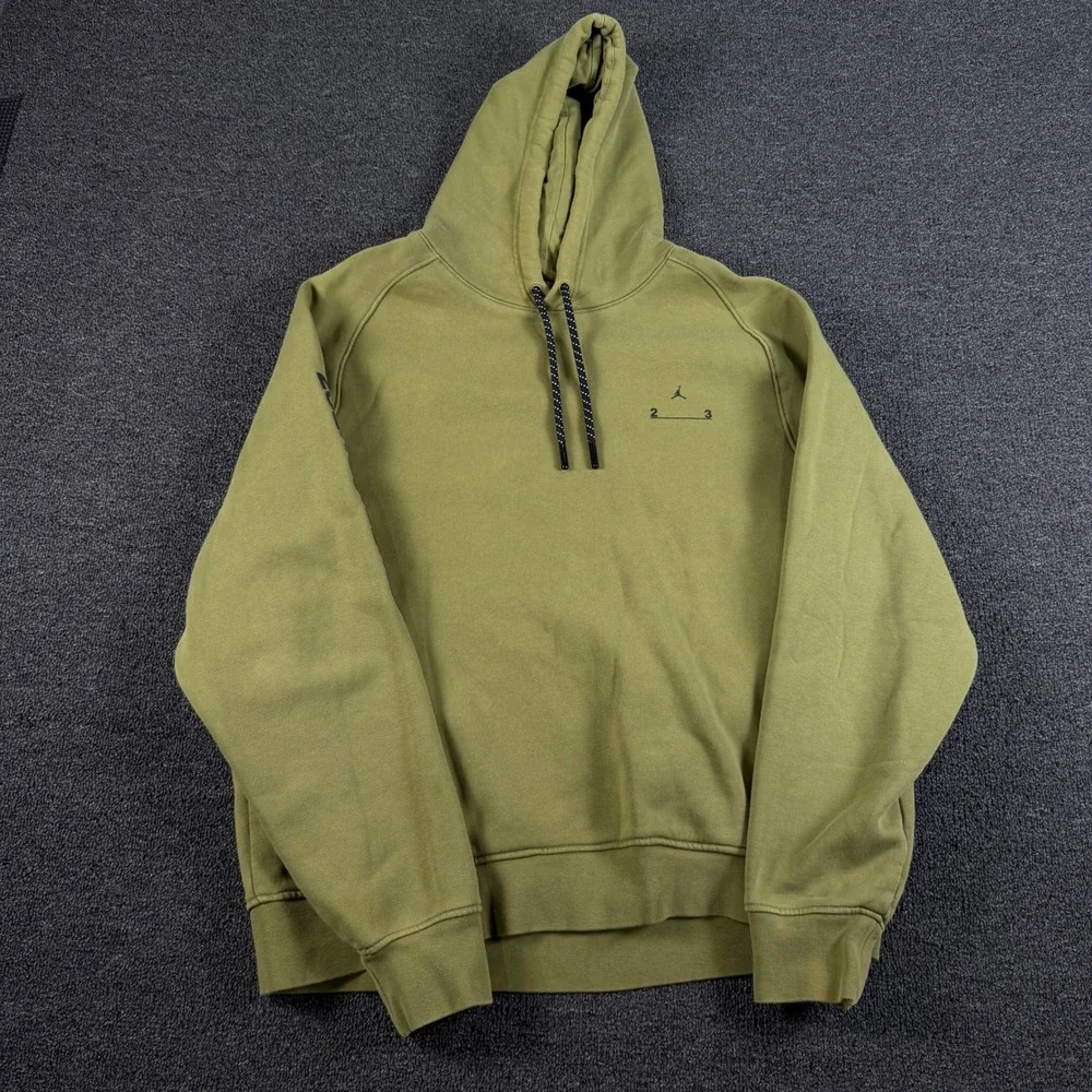 Jordan Hoodie Mens L 23 Engineered Olive Green DQ7881-378 EUC